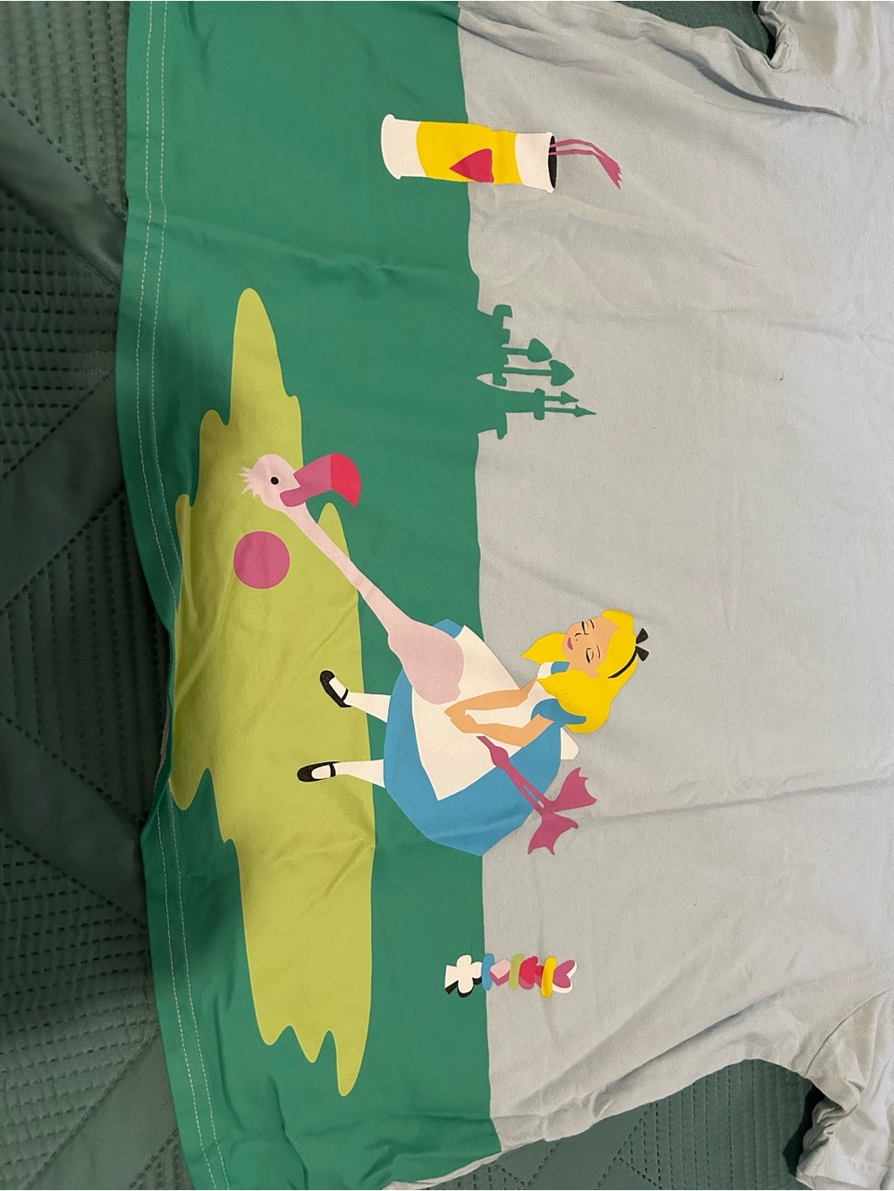 Her Universe White and Green Alice In Wonderland Graphic Tee - Picture 2 of 4